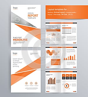 Page layout for company profile, annual report, and brochure template.