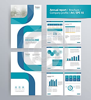 Page layout for company profile, annual report, and brochure template.