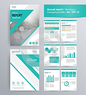 Page layout for company profile, annual report, and brochure template.