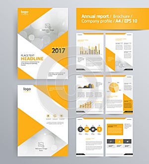 Page layout for company profile, annual report, and brochure template.