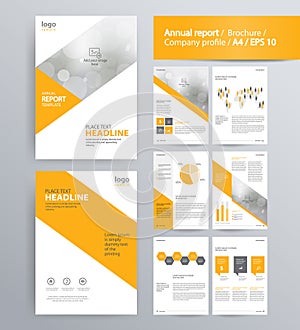 Page layout for company profile, annual report, and brochure template.