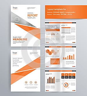 Page layout for company profile, annual report, and brochure template. photo
