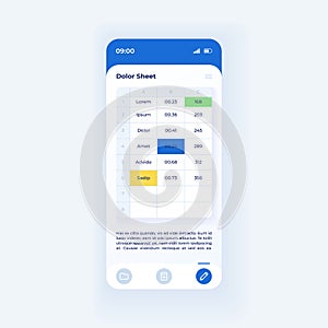 Page management smartphone interface vector template