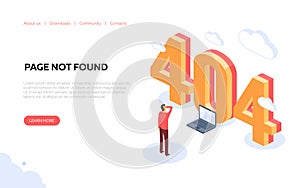 Page not found banner color vector illustration