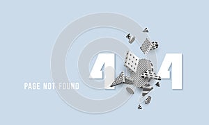 404 page not found Concept of computer error. 3D Vector illustration
