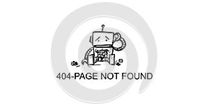 Page Not Found Error 404 System updates, uploading, computing, operation, installation programs. system maintenance. A hand drawn