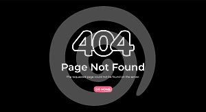 404 Page not found error. Vector layout template