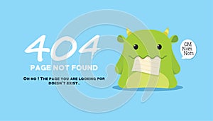 Page not found with monster eat the illustration
