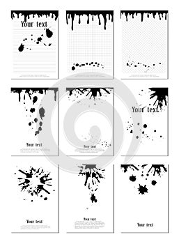 Page with shadow and ink blots, design element for advertising and advertising messages, isolated on a white background