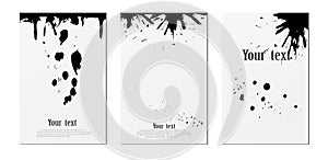 Page with shadow and ink blots, design element for advertising and advertising messages, isolated on a white background