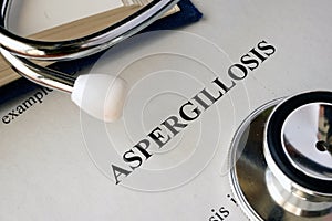 Page with title aspergillosis. photo