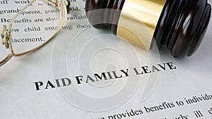 Page with title Paid family leave. photo