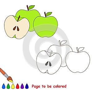 Page to be colored, simple education game for kids.