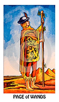 Page of Wands Tarot Card Original, Innovative and Inventive photo