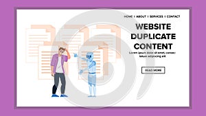 page website duplicate content vector