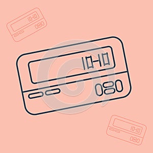 Pager icon in outline style.
