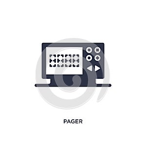 pager icon on white background. Simple element illustration from communication concept