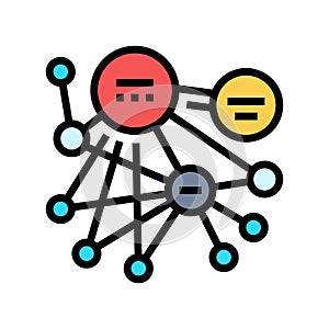 pagerank algorithm color icon vector illustration
