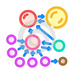 pagerank algorithm color icon vector illustration