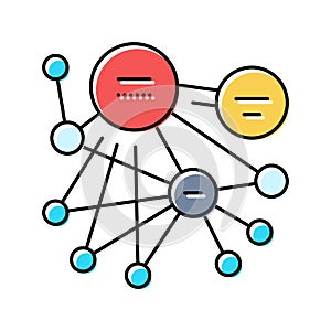 pagerank algorithm color icon vector illustration