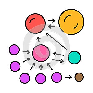 pagerank algorithm icon color illustration