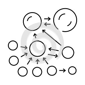 pagerank algorithm line icon vector illustration