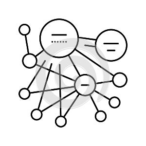 pagerank algorithm line icon vector illustration