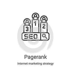 pagerank icon vector from internet marketing strategy collection. Thin line pagerank outline icon vector illustration. Linear