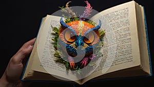 pages of the book come to life, revealing a world filled with bright fantastical creatures