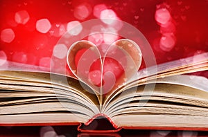 Pages of a book and heart shape