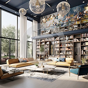 Between the Pages: Open Concept Library Interiors