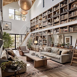 Between the Pages: Open Concept Library Interiors