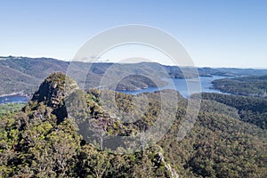 Pages Pinnacle aerial view with Hinze Dam in the background