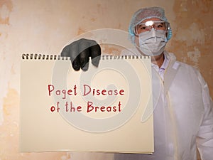 Paget Disease of the Breast inscription on the sheet