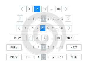 Pagination bar vector page navigation web buttons