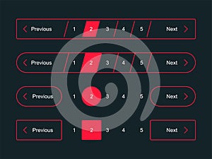 Pagination bar vector page navigation web buttons