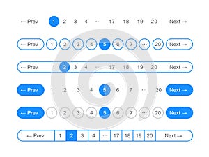 Pagination bar vector page navigation web buttons