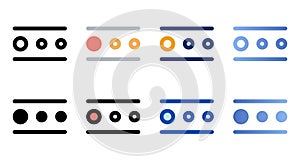 Pagination icons in different style. Pagination icons. Different style icons set. Vector illustration