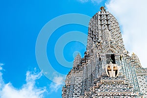 The pagoda in the area around the main pagoda, Phra Arang wat Arun, Bangkok, Thailand.