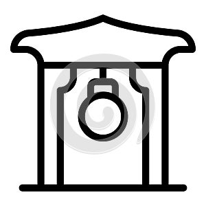 Pagoda bell icon outline vector. Ancient tokyo