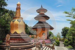 Pagoda at Brahma Vihara Arama temple in Bali. Monastery, Brahma Vihara Arama , Bali, Indonesia