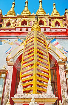 Pagoda with Buddha Images, Thanboddhay Paya, Monywa, Myanmar