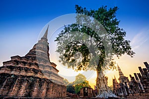 Pagoda Buddha statue at Sukhothai historical park