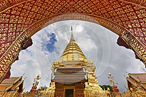 Pagoda of Buddhist Temple, in Chian Mai, Thailand