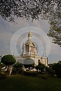 Pagoda in budhist temple, modern architecture