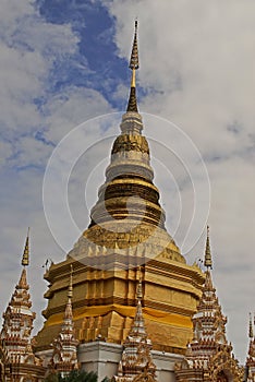 Pagoda in budhist temple, Northern Thailand architecture