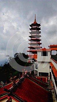 The Pagoda at Chin Swee Temple, Genting Highland is a popular tourist attraction near Kuala Lumpur.