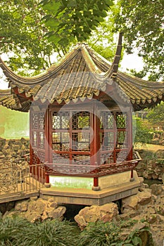 Pagoda in a garden of Suzhou, China