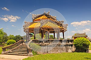 Pagoda inside the Purple Forbidden City Imperial City in Hue in Central Vietnam