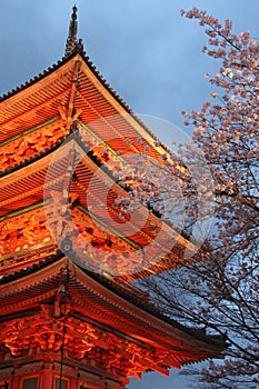 pagoda at the kiyomizu-dera in kyoto (japan)